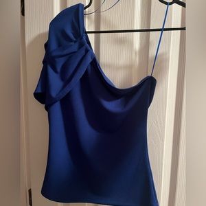 Super Cute Blue One-Shoulder blouse